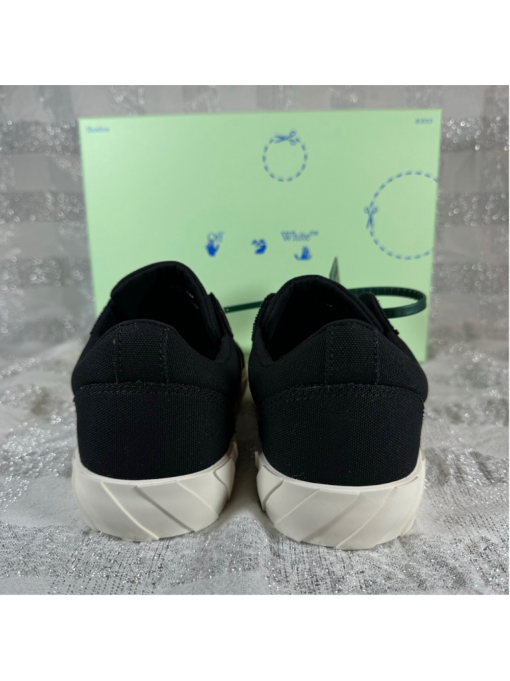 Authenticated Off-White Canvas Vulcanized Low-Top Sneakers Size 37 Shoes Womens - Picture 6 of 9